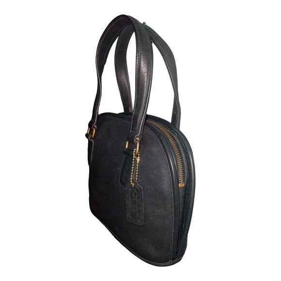 COACH VINTAGE Petit Pelham Zip BLACK LEATHER DOMED BAG 9959 Made In USA - Picture 5 of 16